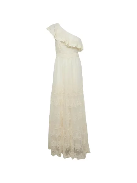 Rochie maxi Yas cu model floral din dantelă cu un umăr gol