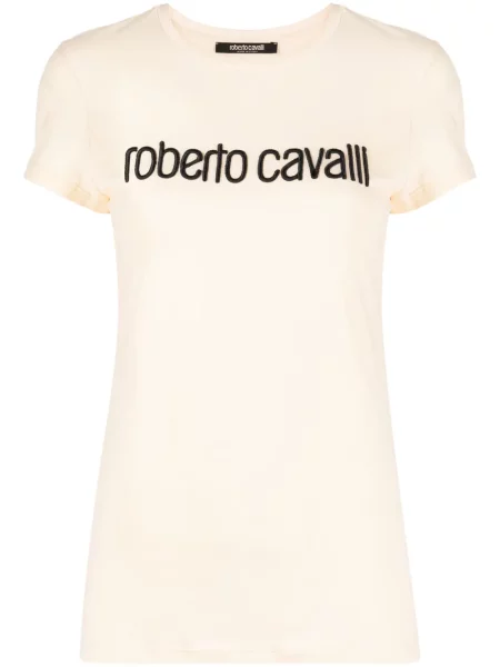 Tricou Roberto Cavalli cu broderie stretch