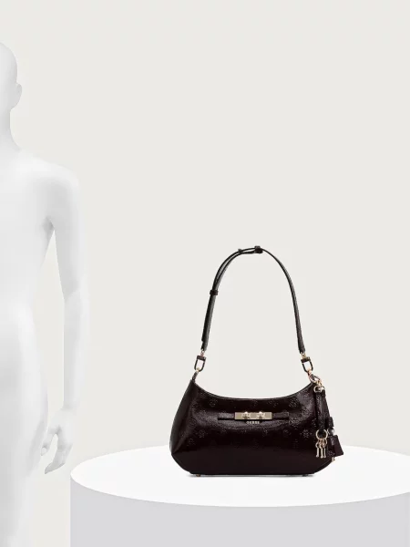 Кожаная сумка хобо Guess