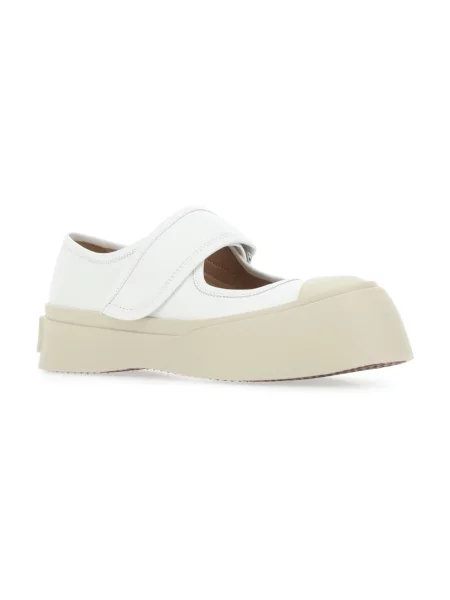 Sneakersy Marni skórzane na ramiączkach białe