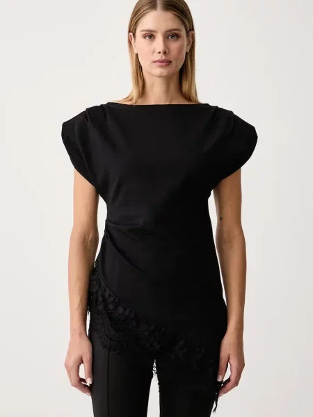 Haveone bluză pentru femei cu vâscoză negru