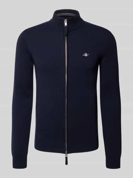 Sweter z czystej wełny o kroju regular fit Gant granatowy