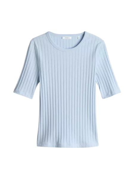 T-shirt w efekt prążkowania model Savka' Opus niebieska