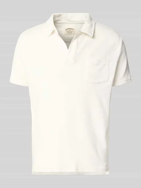 Koszulka polo o kroju slim fit z froty Superdry biała