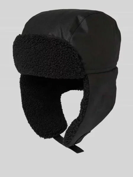 Czapka uszanka z woskowanej bawełny model ‘MORAR’ Barbour czarna
