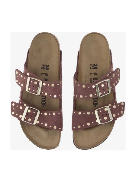 Klapki Birkenstock zamszowe czerwone