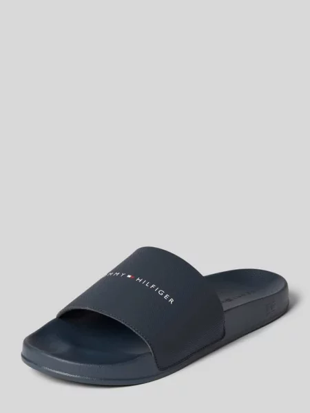 Klapki basenowe z nadruk z logo Tommy Hilfiger niebieskie