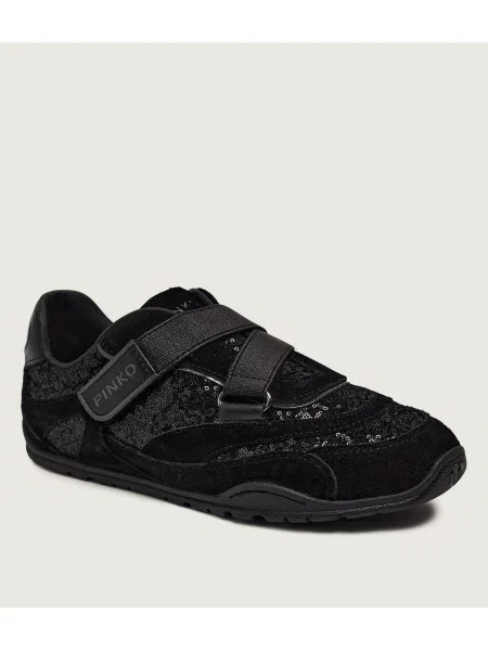 Pinko Sneakers Yulia 03 | piele întoarsă negru