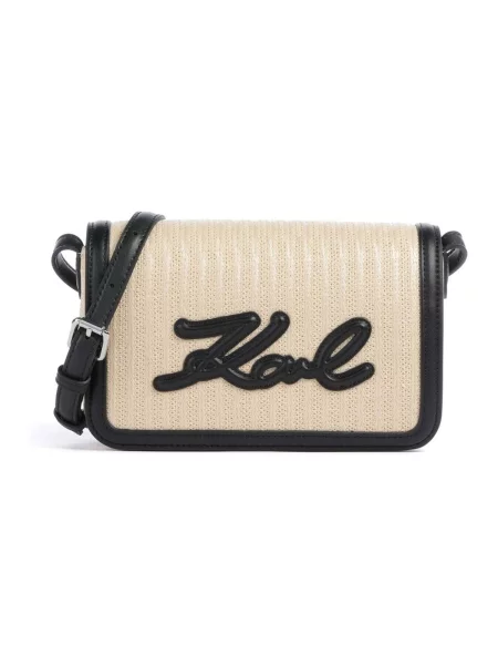 Karl Lagerfeld Geantă de umăr pielii / negru bej