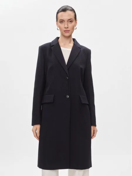 Tommy Hilfiger Vilnonis paltas Classic Light Wool Blend Coat Tamsiai mėlyna