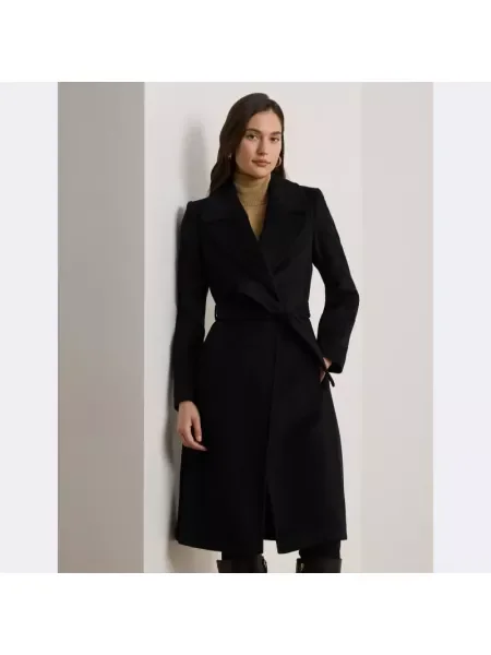 LAUREN RALPH LAUREN Gyapjú kabát fekete