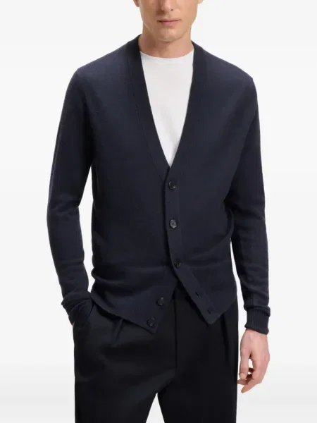 Cardigan Boss din cașmir albastru