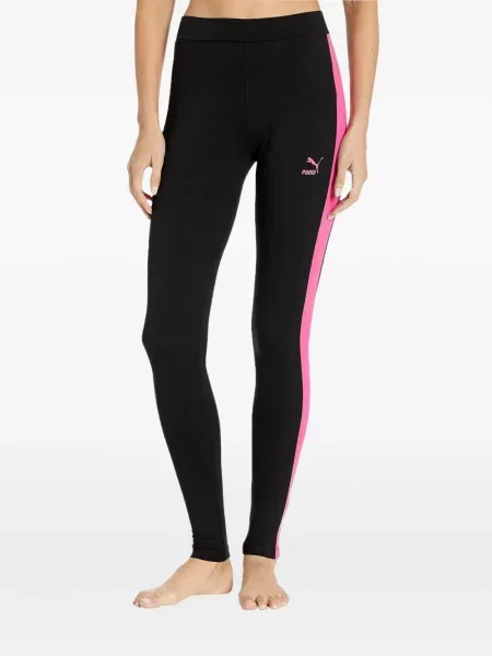 Leggings Puma cu dungi cu autograf negru