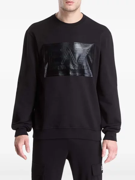 Μακρύς πουλόβερ Ea7 Emporio Armani με αυτόγραφο μαύρο