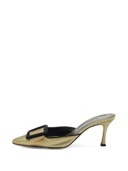 Papuci tip mules Manolo Blahnik cu cataramă