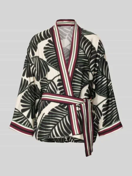 Kaftan z mieszanka z kwiatowym nadrukiem na całej powierzchni Christian Berg Woman Selection