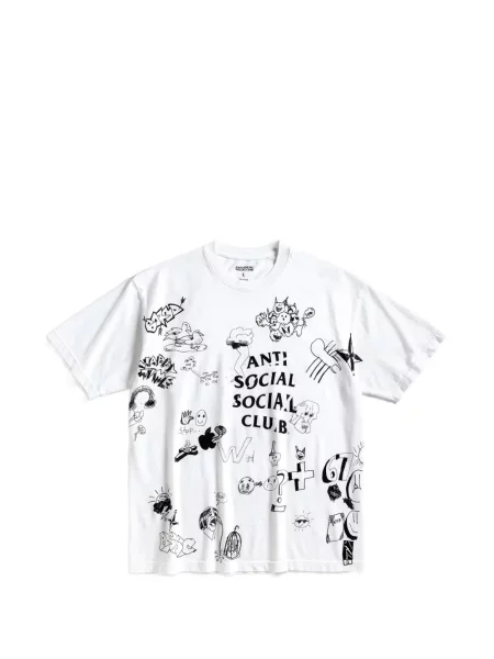 Tricou Anti Social Social Club cu imagine alb
