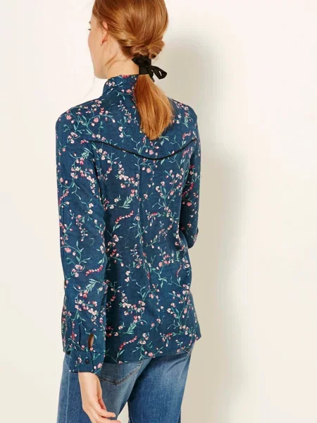 Cămașă Camaieu cu model floral albastru