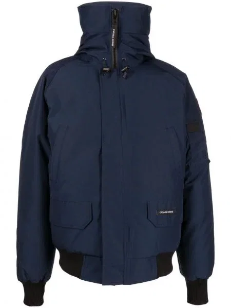 Bomber jakna Canada Goose s kapuljačom plava