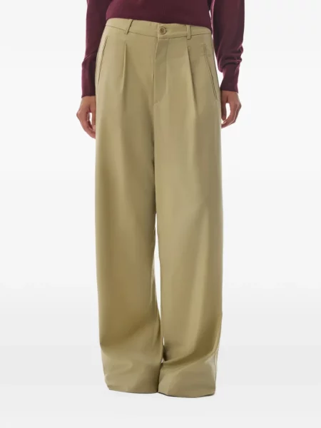Pantaloni Megusta cu talie înaltă verde