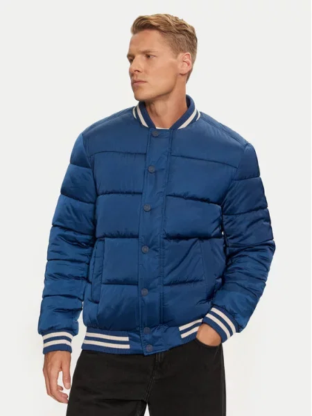 Guess Kurtka bomber niebieski