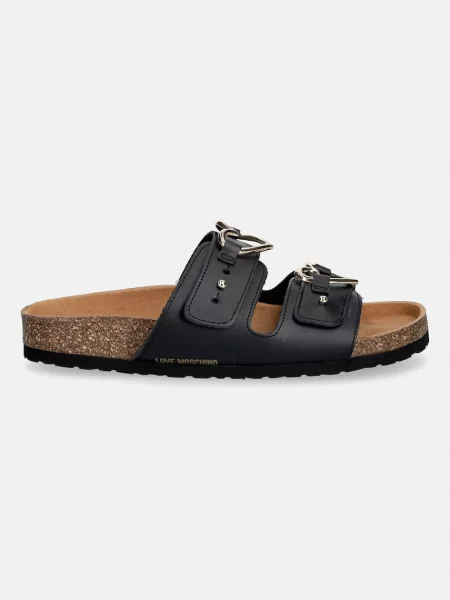 Love Moschino De piele șlapi negru