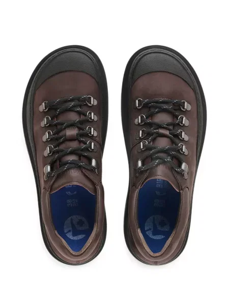 Δερμάτινα σκαρπινια Birkenstock με κορδόνια καφέ