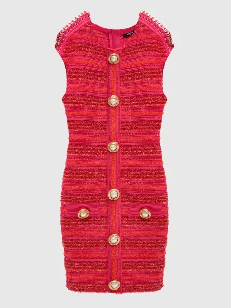 Платье мини Balmain розовое