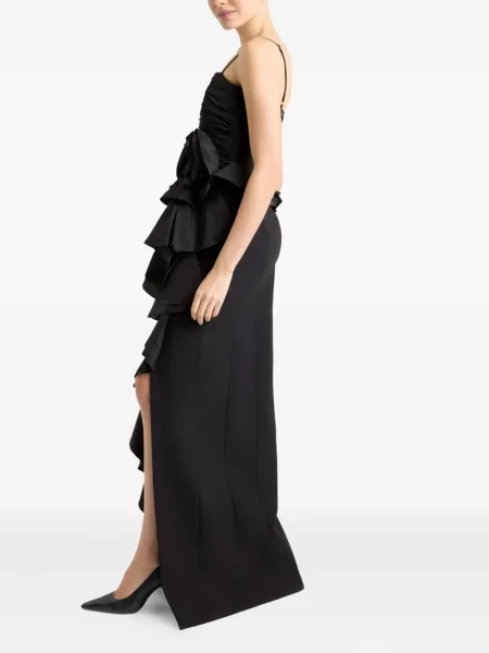 Rochie Cinq A Sept cu model floral cu volane negru