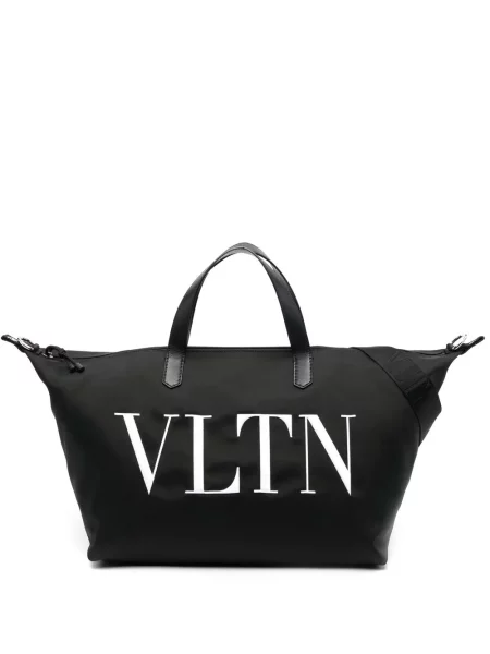 Geantă Valentino Garavani cu imagine negru