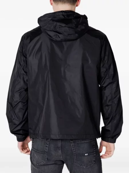 Geacă Armani Exchange cu glugă cu autograf negru