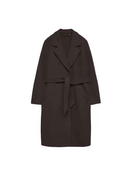 Futro Vero Moda z paskiem ze sztucznego futra brązowe