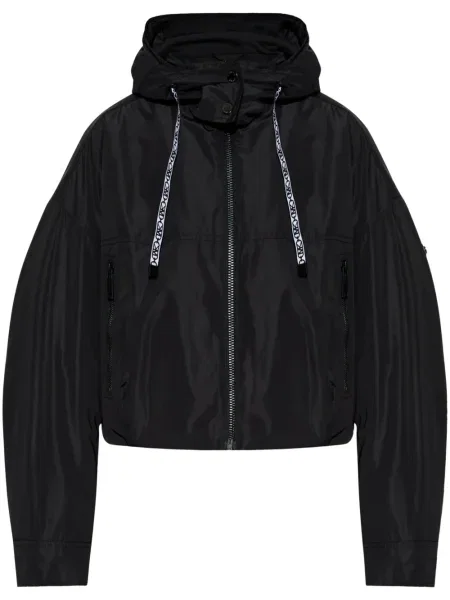 Hanorac cu glugă Michael Michael Kors biker cu imagine tricotate negru