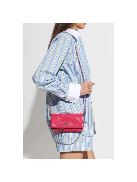 Kopertówka Zadig & Voltaire skórzana retro różowa