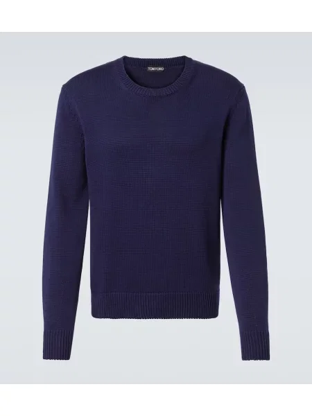 Pulover Tom Ford de mătase albastru