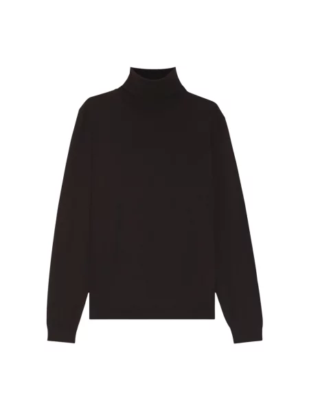 Sweter z golfem Boss wełniany czarny