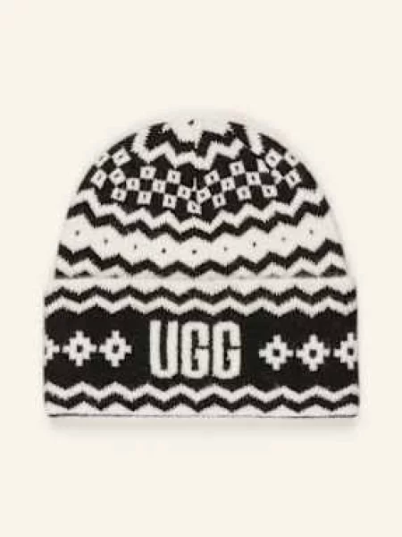 Ugg Czapka schwarz biała