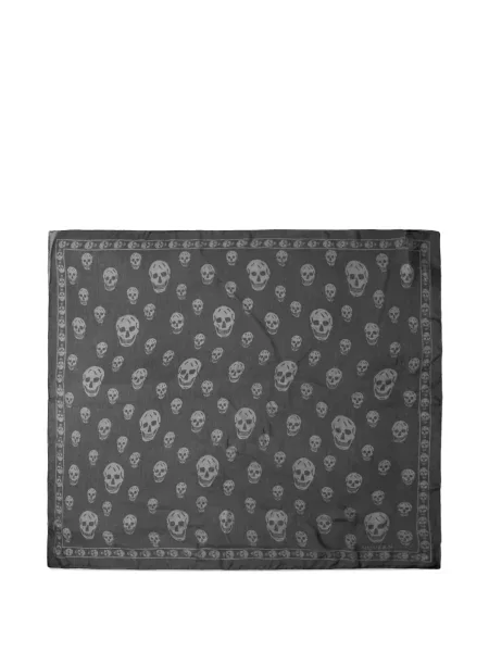 Fular Alexander Mcqueen de mătase cu imagine negru