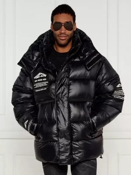 Steppelt kabát | Oversize fit fekete