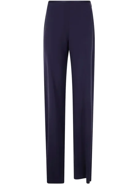 Pantaloni Emporio Armani din satin albastru