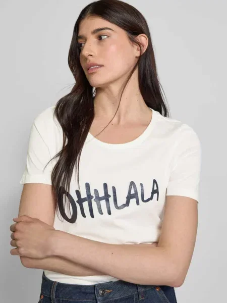 T-shirt o kroju regular fit z czystej bawełny model ‘BOLA’ Vero Moda granatowa