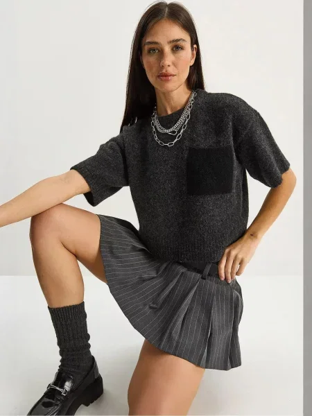 Bianco Lucci Svetr Pullover tmavě šedá