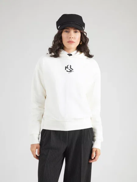KARL LAGERFELD JEANS Mikina slonová kosť čierna