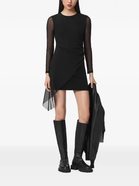 Rochie mini Allsaints cu volane negru