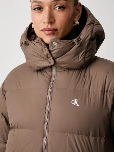 Calvin Klein Jeans пухено яке дамско кафяво