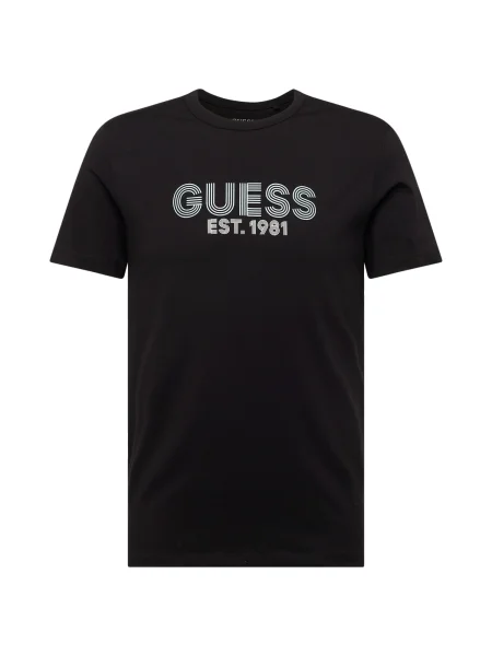 GUESS Tricou CLASSIC negru alb