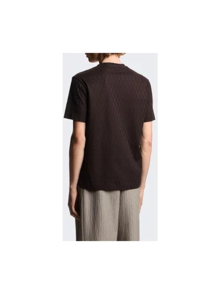 Dzianinowa koszulka Emporio Armani brązowa
