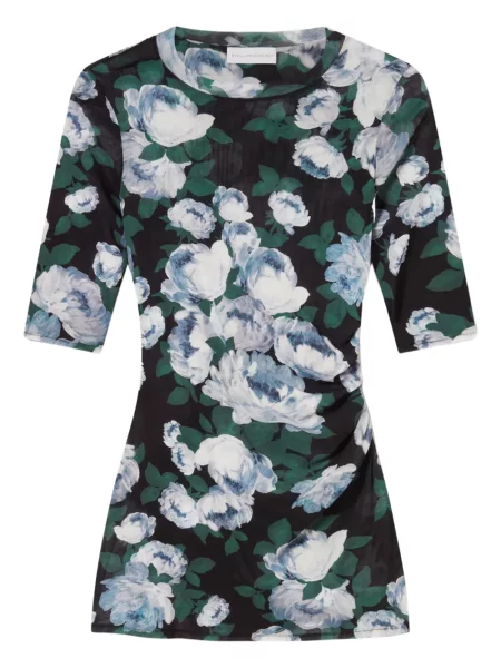 Top Stella Mccartney cu model floral cu imagine negru