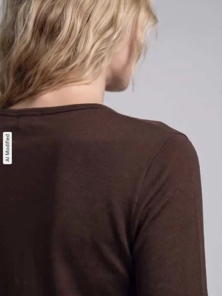 Bluzka z długim rękawem o kroju slim fit z czystej bawełny S.oliver Red Label