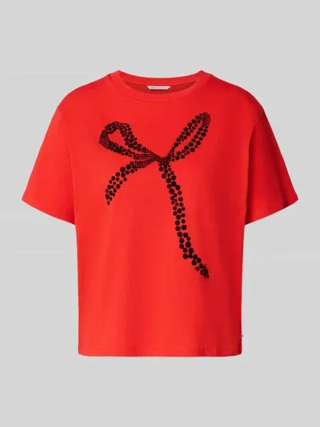 T-shirt o kroju oversized z czystej bawełny Tom Tailor Denim czerwona